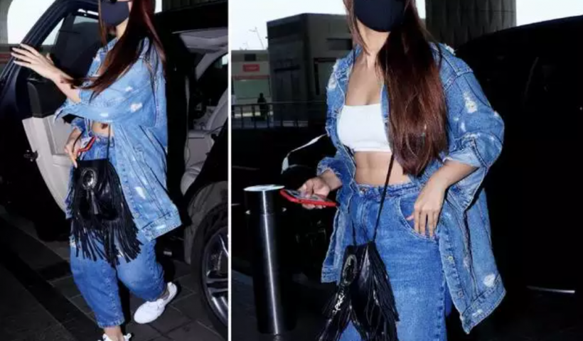 Ikiana D Cruz fond in very stylish look on mumbai airport